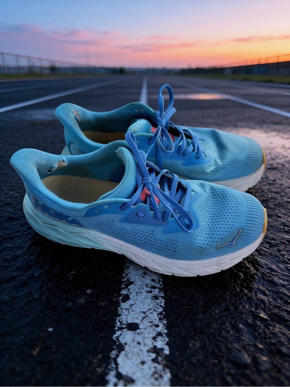 Hoka Light Blue Athletic Running Shoes